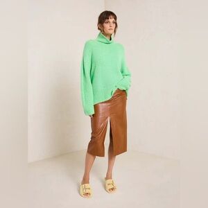 A.L.C. Nelson Sweater Alpaca Merino Wool Spring Bouquet Green Mock Neck size XS